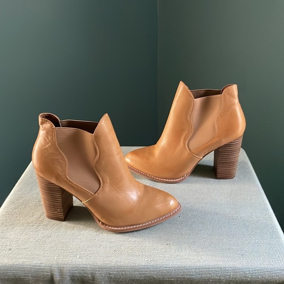 Tan Leather Ankle Boots - Picture 7 of 10